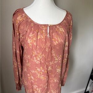 Chaps Floral Blouse in Pink and Yellow